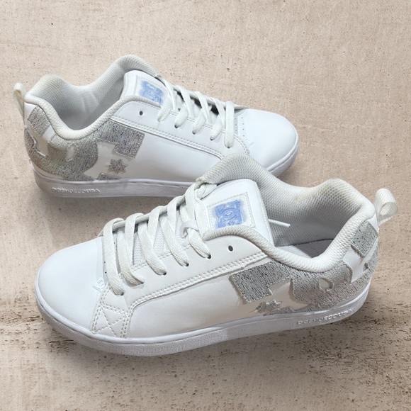 DC Shoes - DC Women's White and Silver Sneakers